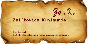Zsifkovics Kunigunda névjegykártya